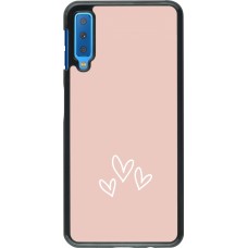 Samsung Galaxy A7 Case Hülle - Valentine 2023 three minimalist hearts