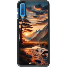 Samsung Galaxy A7 Case Hülle - Tal Sonnenuntergang Hirsch Baum