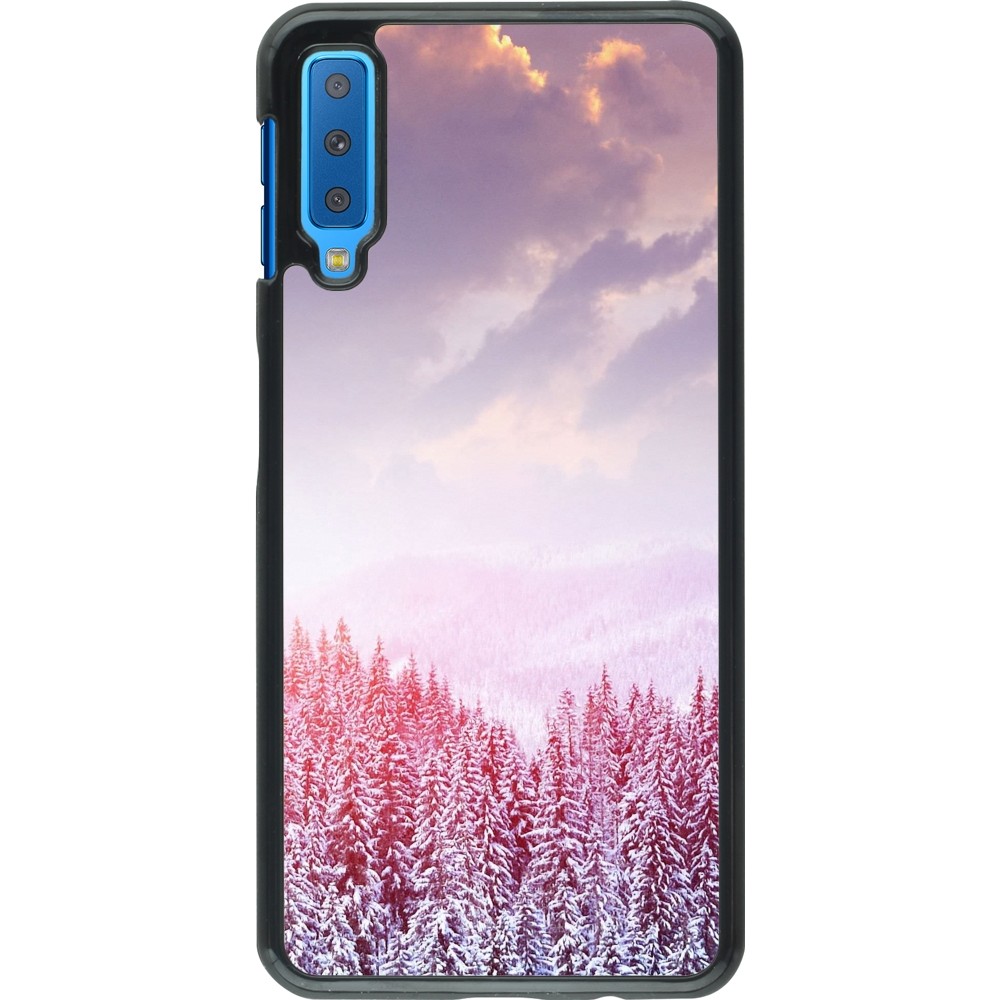 Samsung Galaxy A7 Case Hülle - Winter 22 Pink Forest