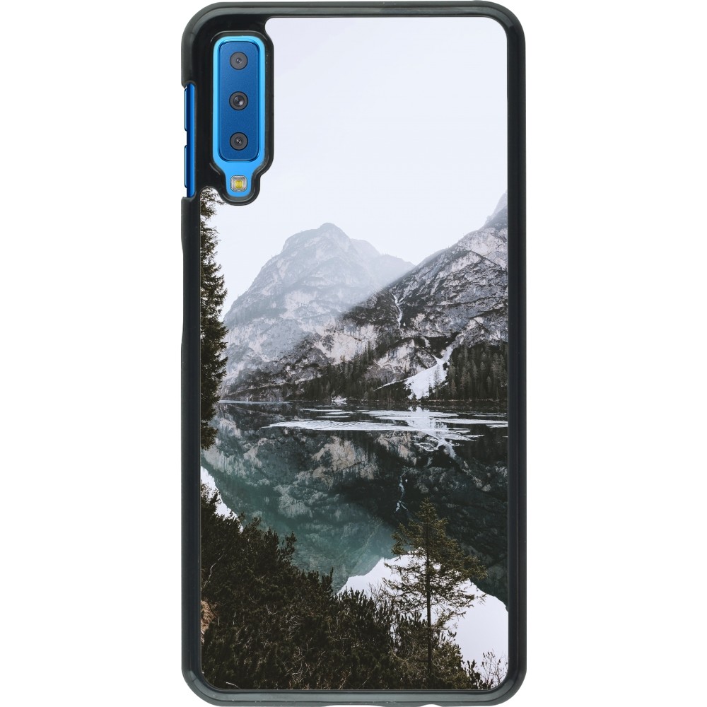 Samsung Galaxy A7 Case Hülle - Winter 22 snowy mountain and lake