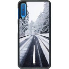 Samsung Galaxy A7 Case Hülle - Winter 22 Snowy Road