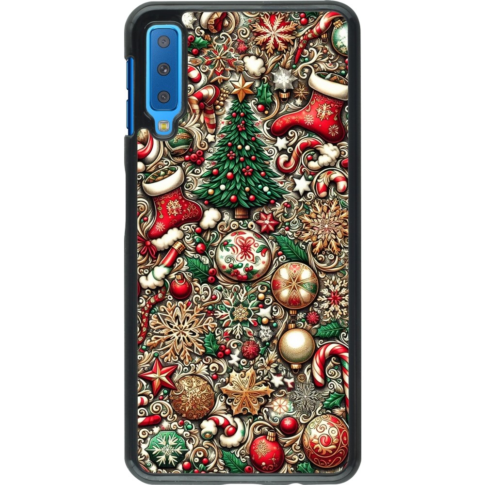 Samsung Galaxy A7 Case Hülle - Weihnachten 2023 Mikromuster