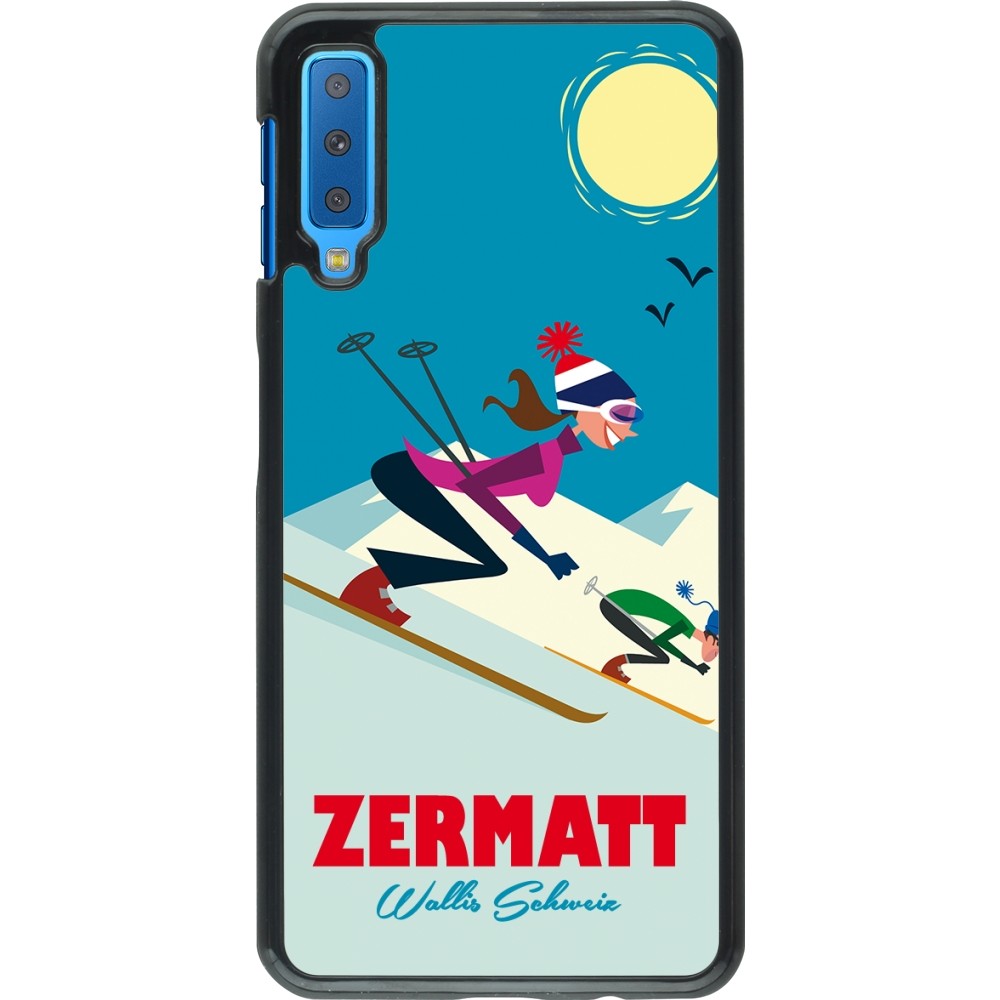 Samsung Galaxy A7 Case Hülle - Zermatt Ski Downhill