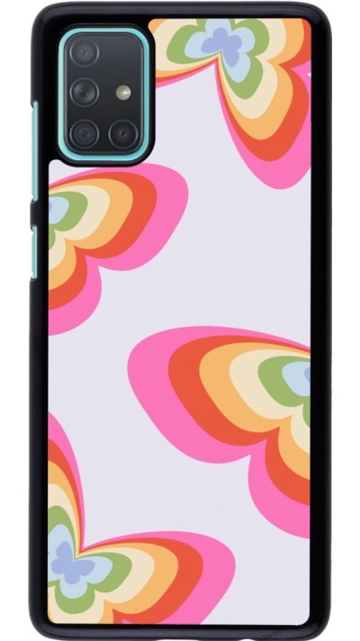 Samsung Galaxy A71 Case Hülle - Easter 2024 rainbow butterflies