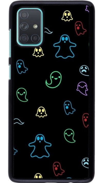 Samsung Galaxy A71 Case Hülle - Halloween 2024 colorful ghosts