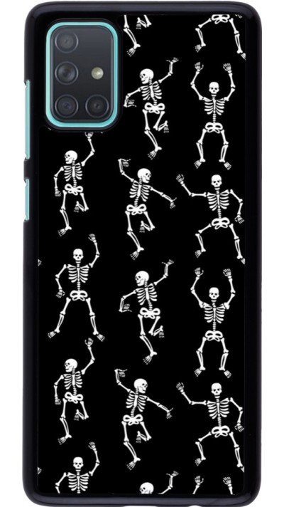 Samsung Galaxy A71 Case Hülle - Halloween 2024 dancing skeleton