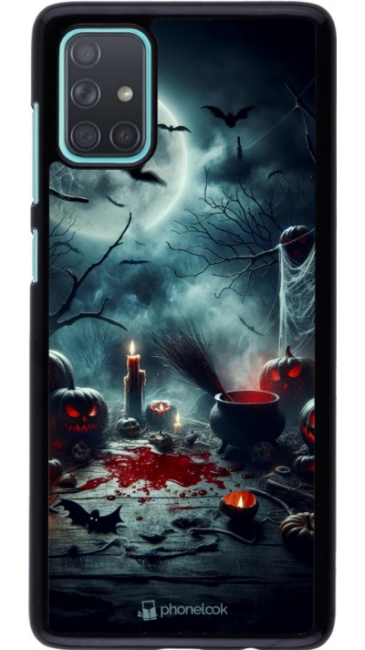 Samsung Galaxy A71 Case Hülle - Halloween 2024 Dunkler Mond