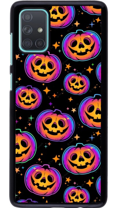 Samsung Galaxy A71 Case Hülle - Halloween 2024 rainbow pumpkins