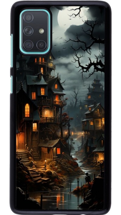 Samsung Galaxy A71 Case Hülle - Halloween 2024 scary town