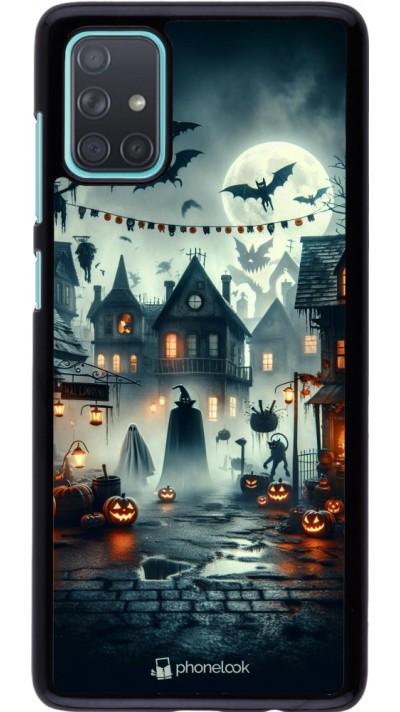 Samsung Galaxy A71 Case Hülle - Halloween Spukstadt