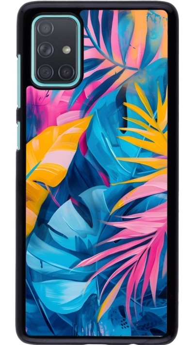 Samsung Galaxy A71 Case Hülle - Palms Blue