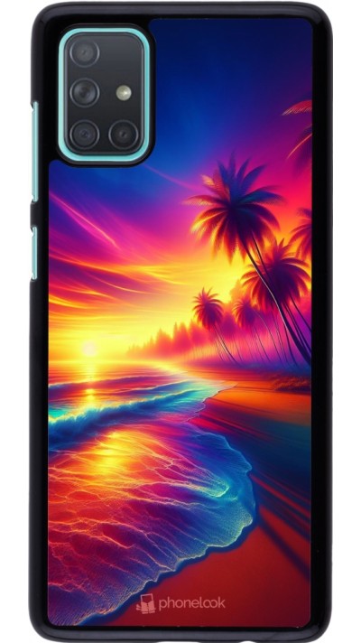 Samsung Galaxy A71 Case Hülle - Strand Sonnenuntergang auffällig