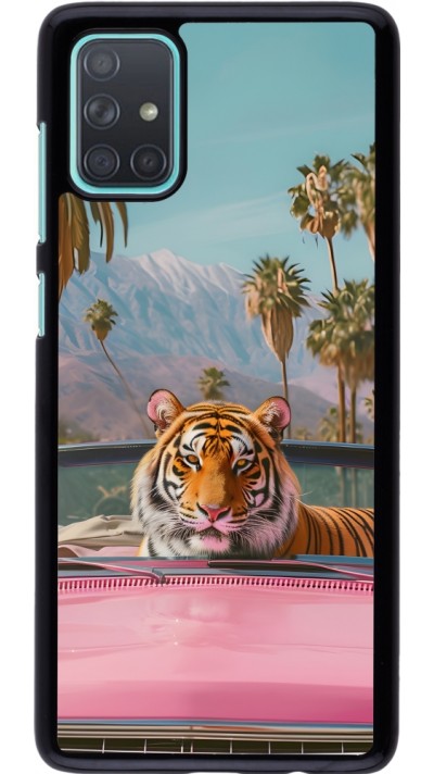 Samsung Galaxy A71 Case Hülle - Tiger Auto rosa