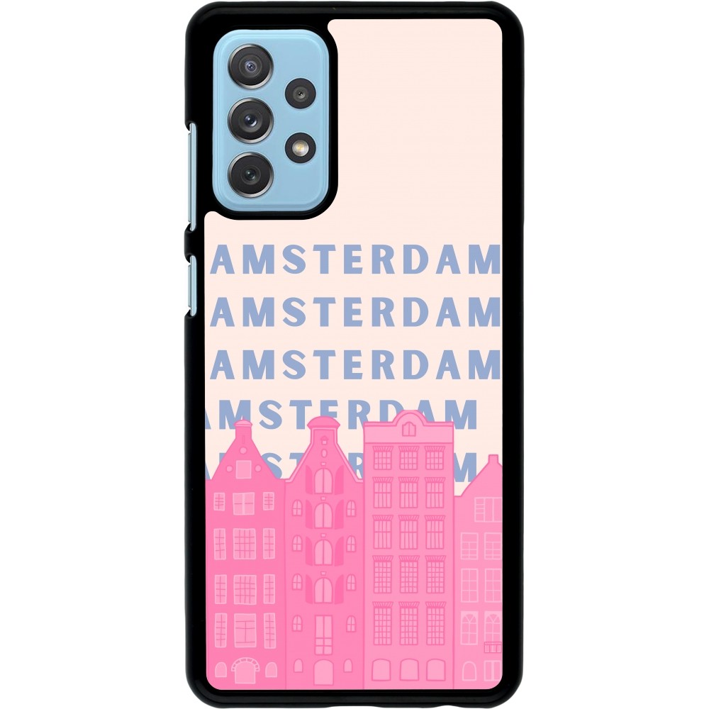 Samsung Galaxy A72 Case Hülle - Amsterdam Pink Print