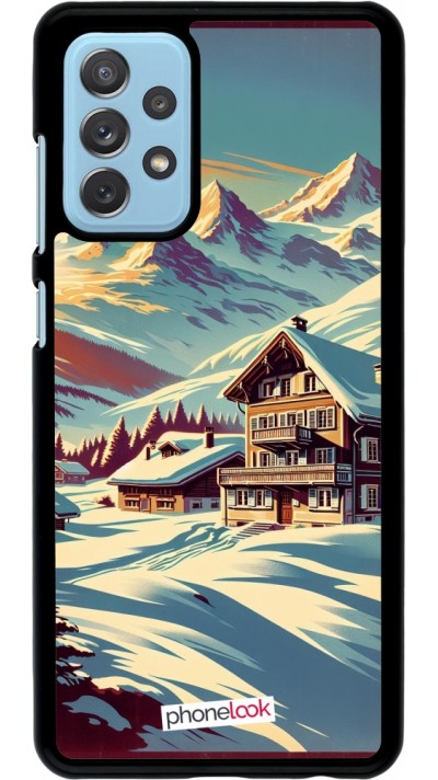 Samsung Galaxy A72 Case Hülle - Chalet Berg verschneit