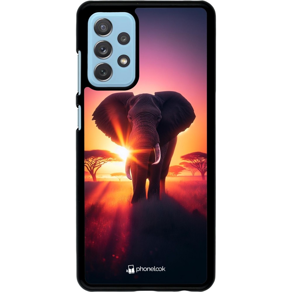 Samsung Galaxy A72 Case Hülle - Elefant Sonnenaufgang Schönheit