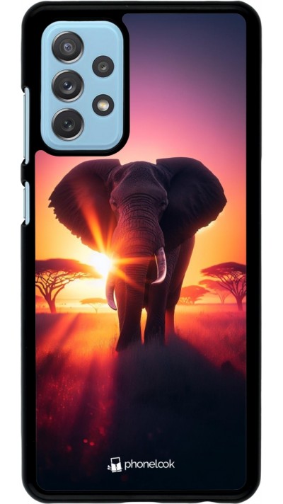 Samsung Galaxy A72 Case Hülle - Elefant Sonnenaufgang Schönheit