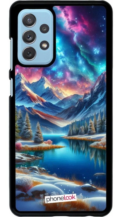 Samsung Galaxy A72 Case Hülle - Fantasiebergsee Himmel Sterne