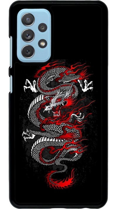 Samsung Galaxy A72 Case Hülle - Japanese style Dragon Tattoo Red Black