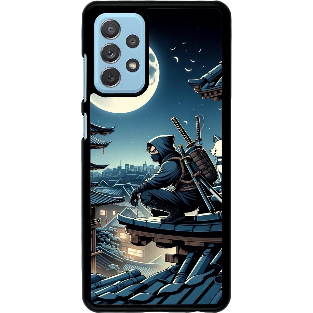 Samsung Galaxy A72 Case Hülle - Ninja unter dem Mond