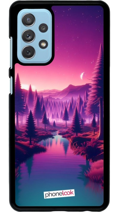 Samsung Galaxy A72 Case Hülle - Lila-rosa Landschaft