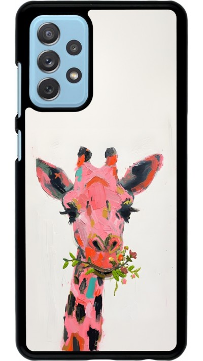 Samsung Galaxy A72 Case Hülle - Pink Girafe Paint