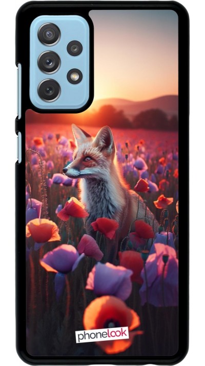 Samsung Galaxy A72 Case Hülle - Purpurroter Fuchs bei Dammerung