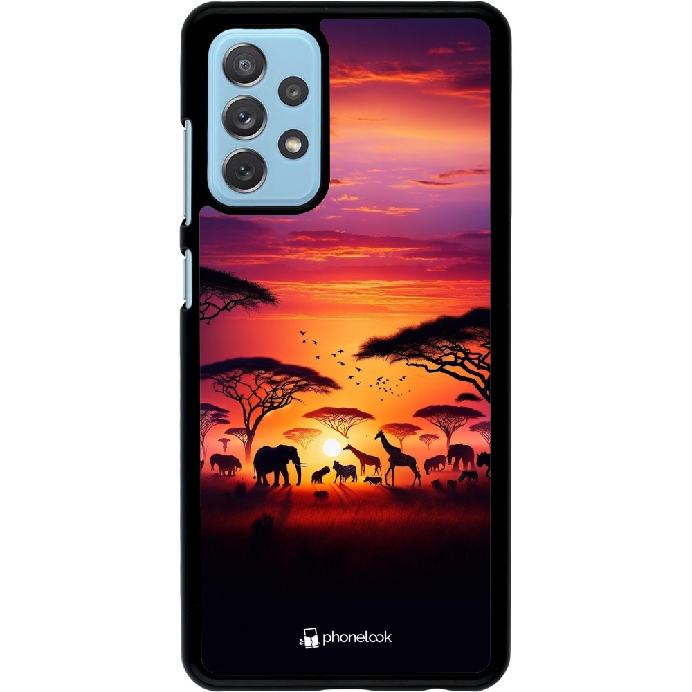 Samsung Galaxy A72 Case Hülle - Safari Sonnenuntergang Wildtiere