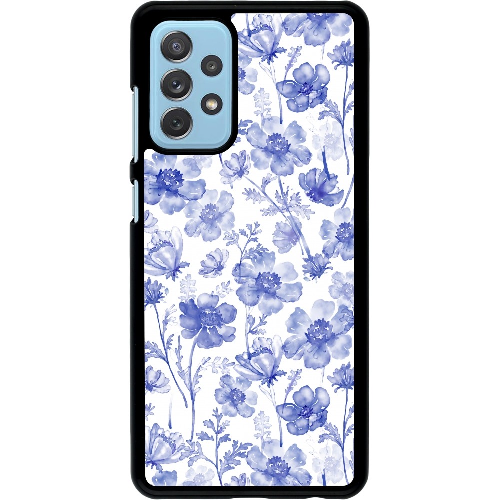 Samsung Galaxy A72 Case Hülle - Spring 23 watercolor blue flowers