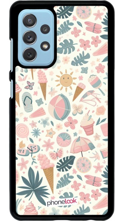 Samsung Galaxy A72 Case Hülle - Sommer Pink Muster