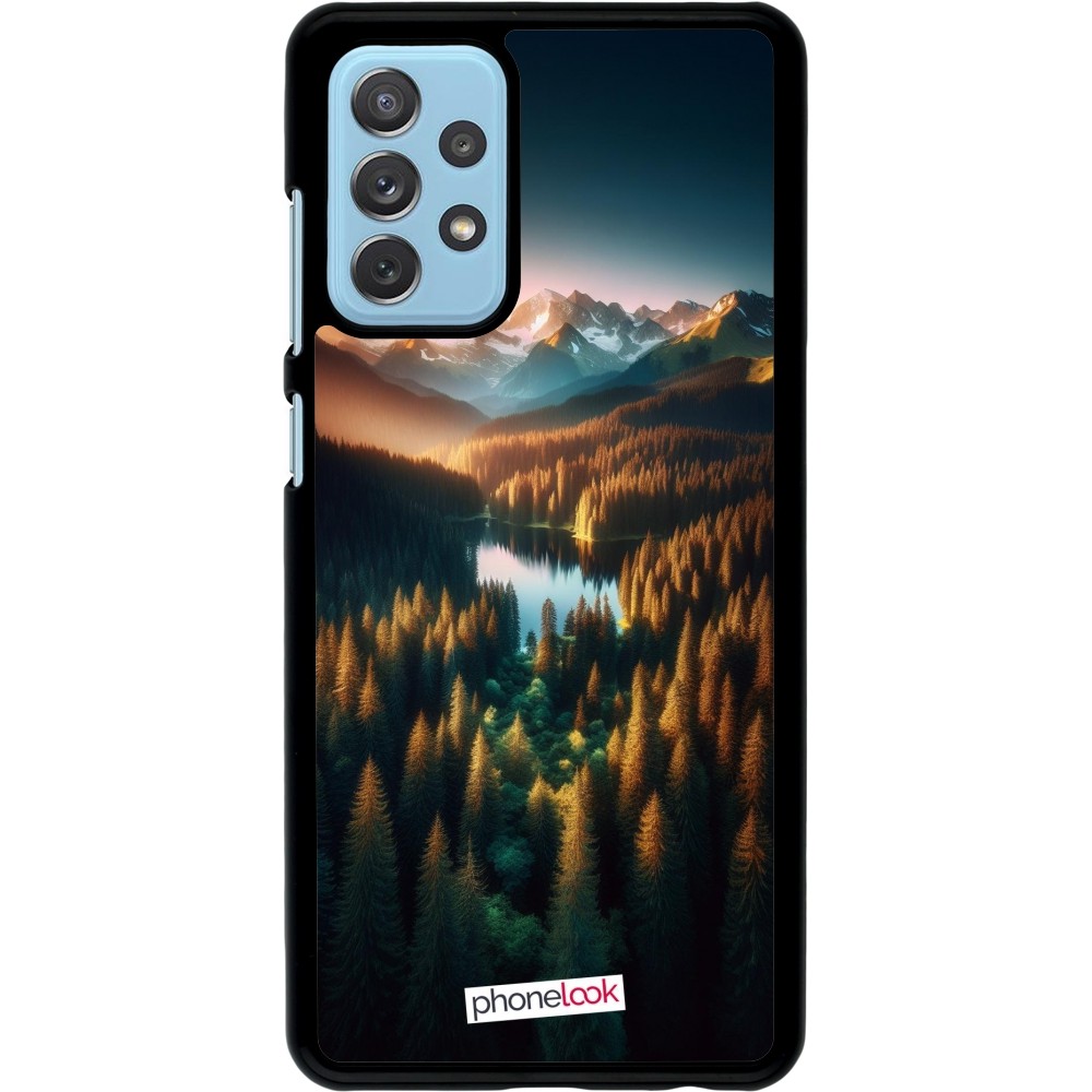 Samsung Galaxy A72 Case Hülle - Sonnenuntergang Waldsee