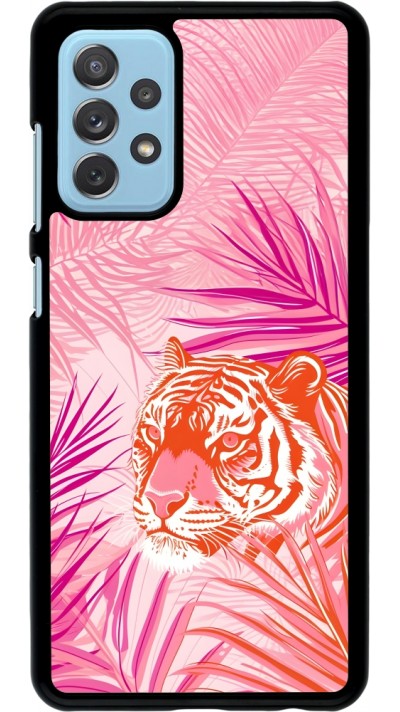 Coque Samsung Galaxy A72 - Tigre palmiers roses