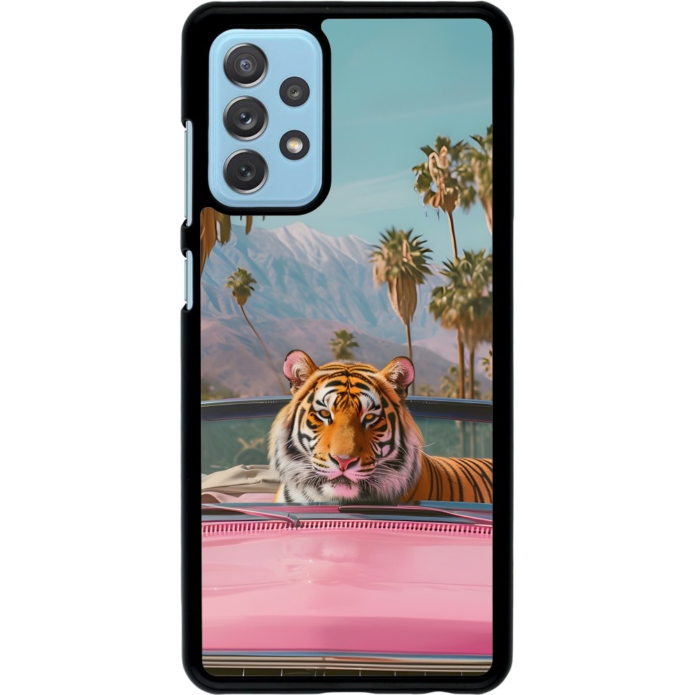 Samsung Galaxy A72 Case Hülle - Tiger Auto rosa