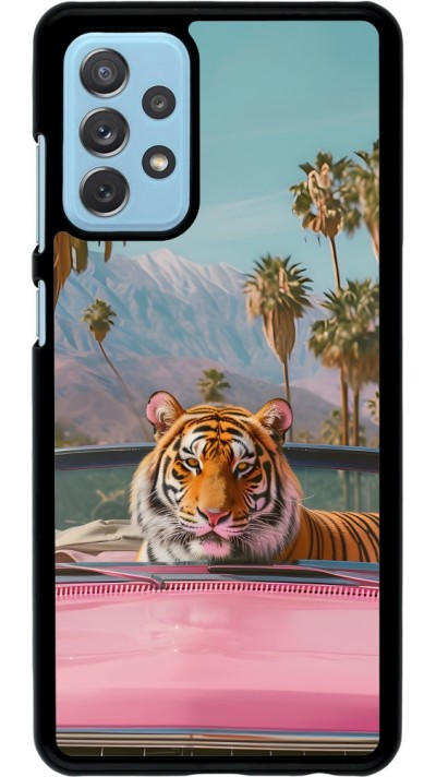 Coque Samsung Galaxy A72 - Tigre voiture rose
