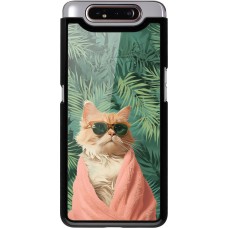 Samsung Galaxy A80 Case Hülle - Cat Summer Palms