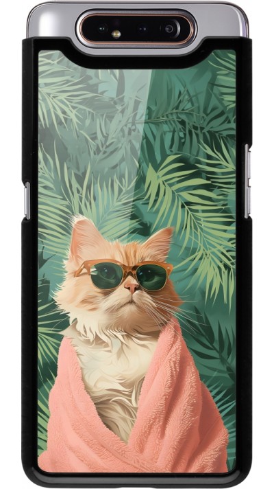 Samsung Galaxy A80 Case Hülle - Cat Summer Palms