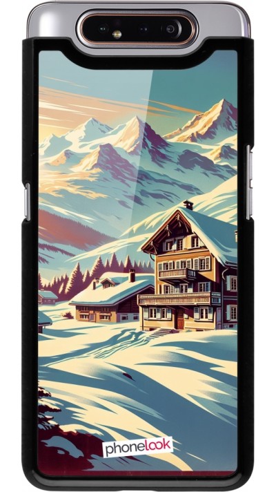 Samsung Galaxy A80 Case Hülle - Chalet Berg verschneit