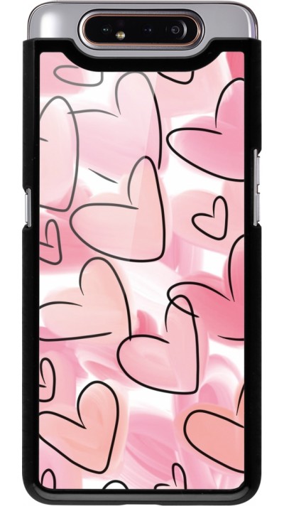 Samsung Galaxy A80 Case Hülle - Easter 2023 pink hearts