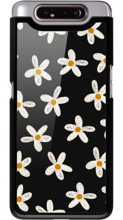 Samsung Galaxy A80 Case Hülle - Easter 2024 white on black flower