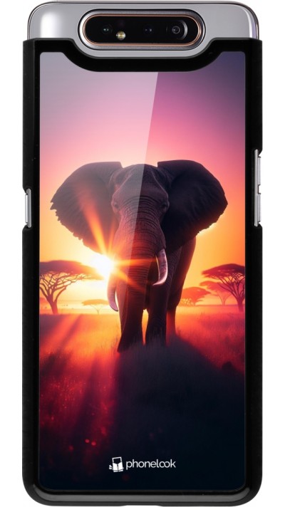 Samsung Galaxy A80 Case Hülle - Elefant Sonnenaufgang Schönheit