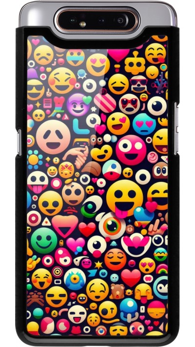 Samsung Galaxy A80 Case Hülle - Emoji Mix Farbe