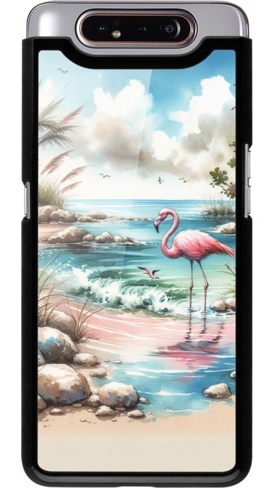 Samsung Galaxy A80 Case Hülle - Flamingo Aquarell