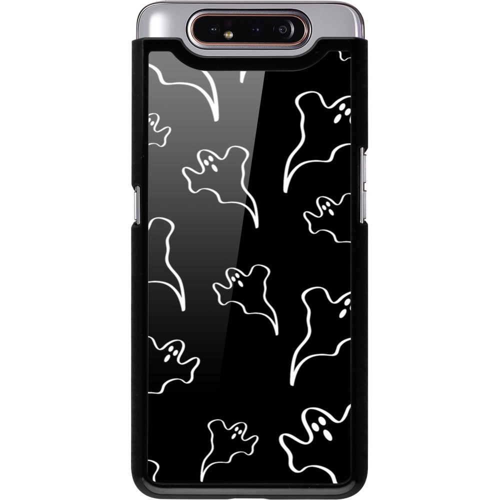 Samsung Galaxy A80 Case Hülle - Halloween 2024 black and white ghosts