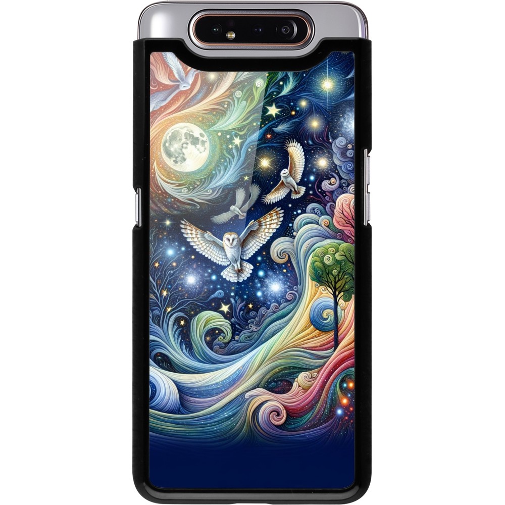 Samsung Galaxy A80 Case Hülle - Fliegender Blumen-Eule