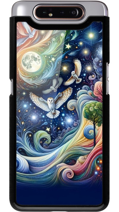 Samsung Galaxy A80 Case Hülle - Fliegender Blumen-Eule