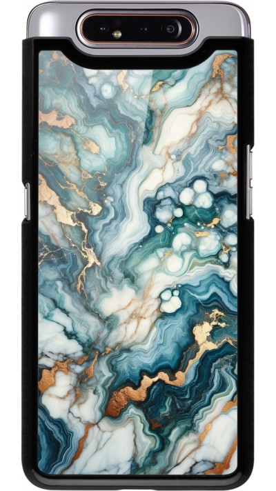 Samsung Galaxy A80 Case Hülle - Grüner Blauer Goldener Marmor