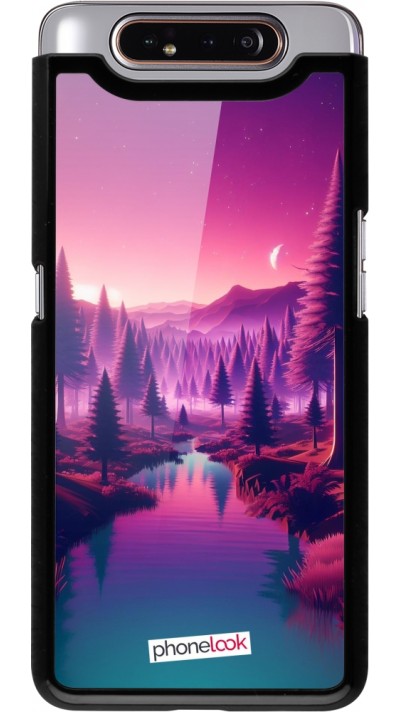 Samsung Galaxy A80 Case Hülle - Lila-rosa Landschaft