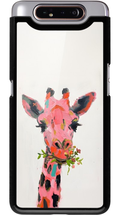 Samsung Galaxy A80 Case Hülle - Pink Girafe Paint