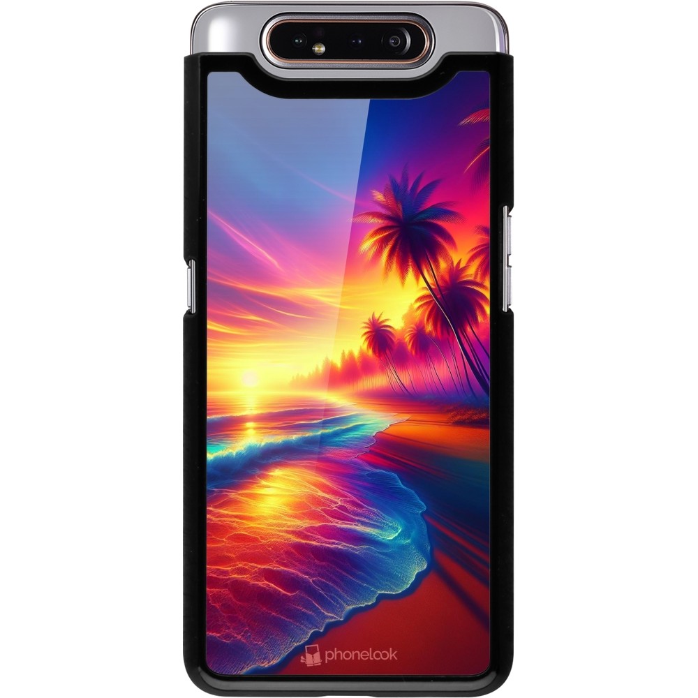 Samsung Galaxy A80 Case Hülle - Strand Sonnenuntergang auffällig