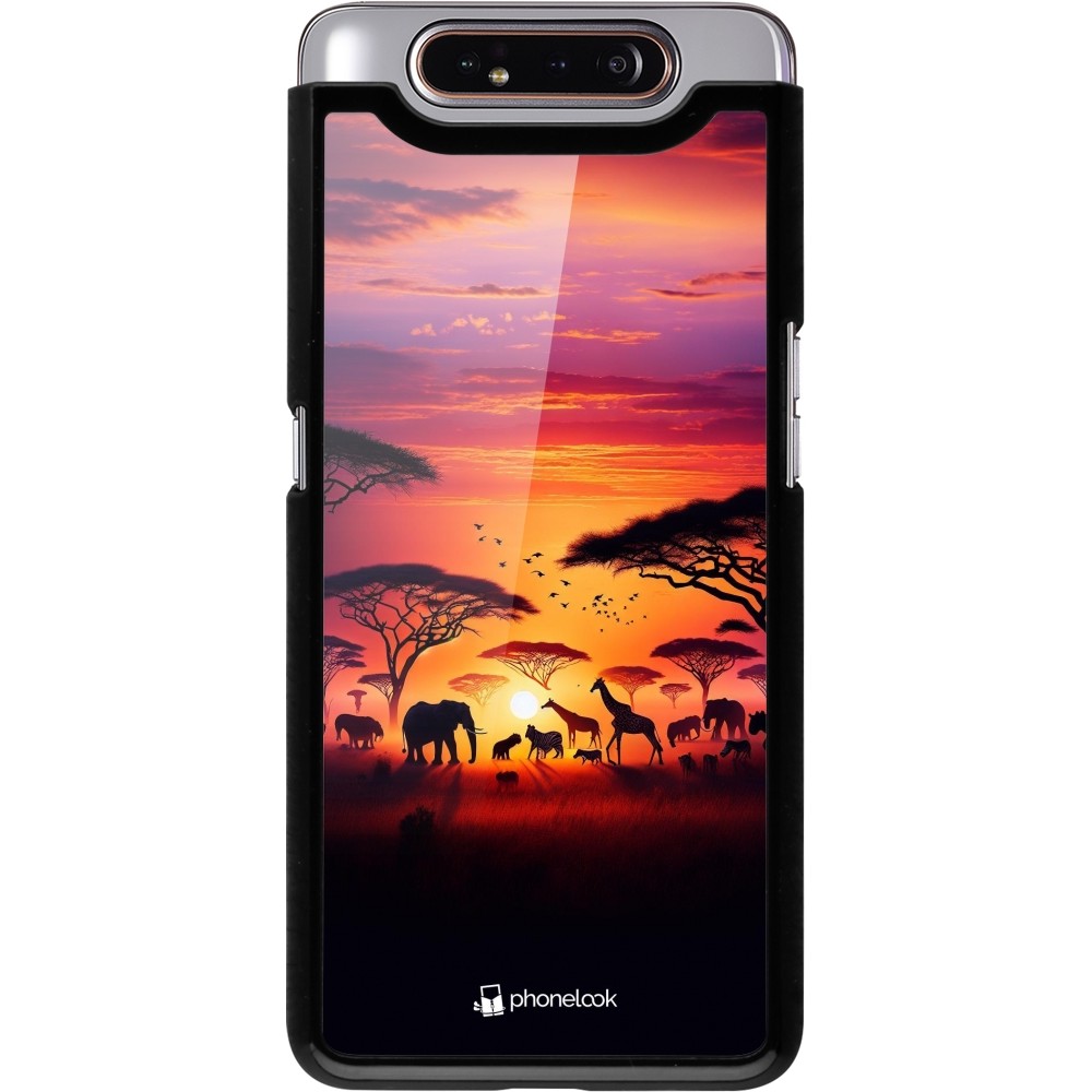 Samsung Galaxy A80 Case Hülle - Safari Sonnenuntergang Wildtiere